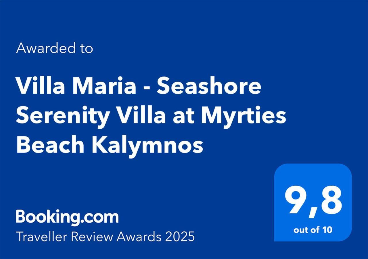 Villa Maria - Seashore Serenity Villa At Myrties Beach Kalymnos 外观 照片